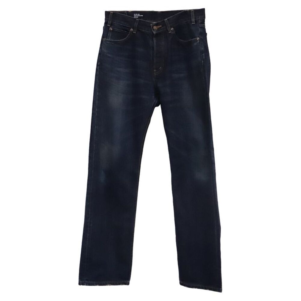 Celine Straight Leg Denim Jeans in Navy Blue Cotton